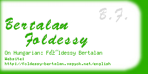 bertalan foldessy business card